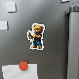 Cute Chess Bear Die-Cut Magnet - Fun Home Decor for Chess Lovers