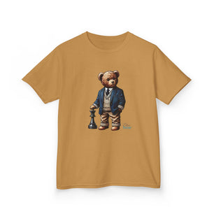 Stylish Bear Chess Kids Tee - Fun Cotton T-Shirt for Young Players